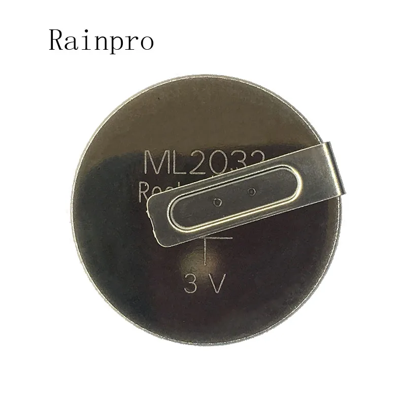 

Rainpro 1PCS/LOT ML2032 2032 with pins 3V rechargeable coin cell.