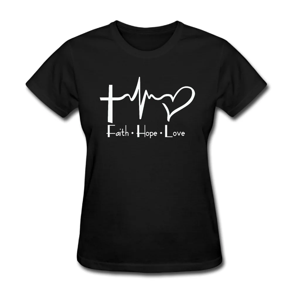 Faith Hope Love Custom T Shirts women 2017 summer King Queen Women T ...