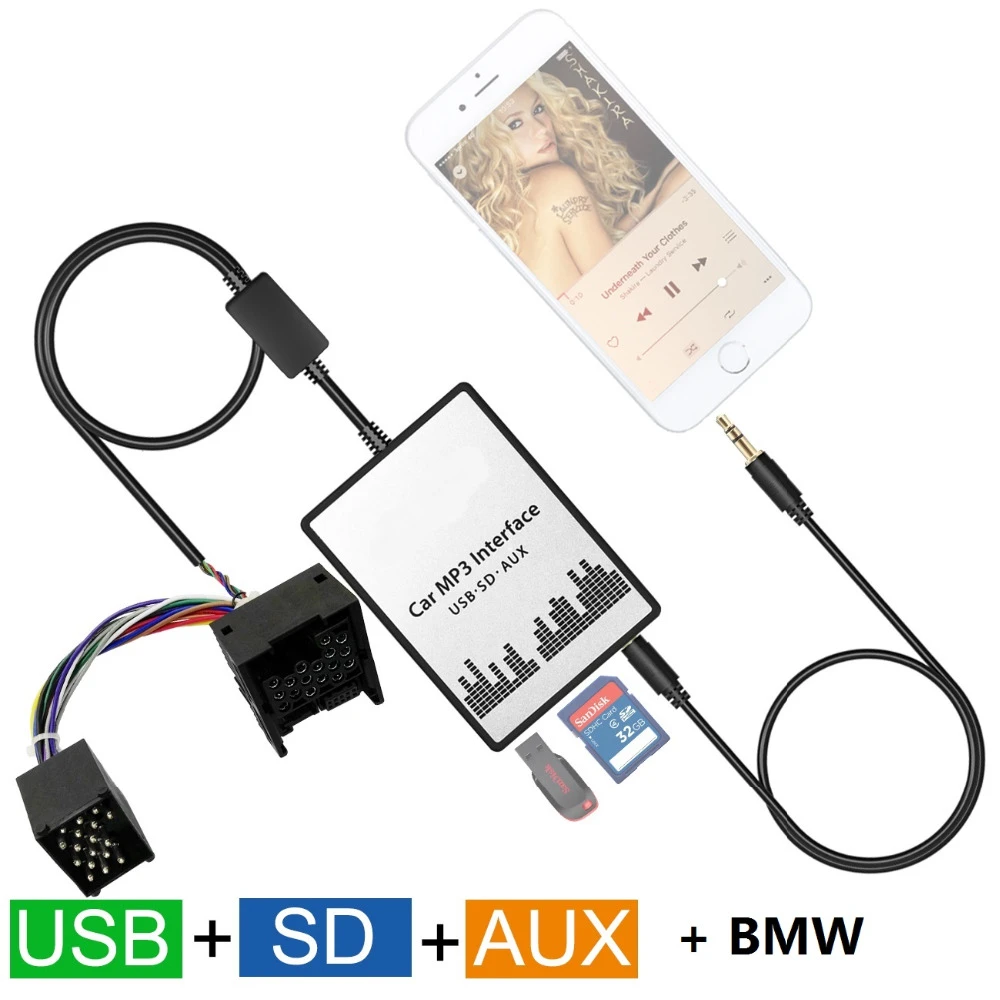 車のデジタル音楽cdチェンジャーのusb Sd Aux入力mp3プレーヤーアダプタ用bmw 6 8 9 E46ビジネスプロフェッショナル4 3ナビゲーション Digital Music Mp3 Player Adapterchanger Usb Aliexpress