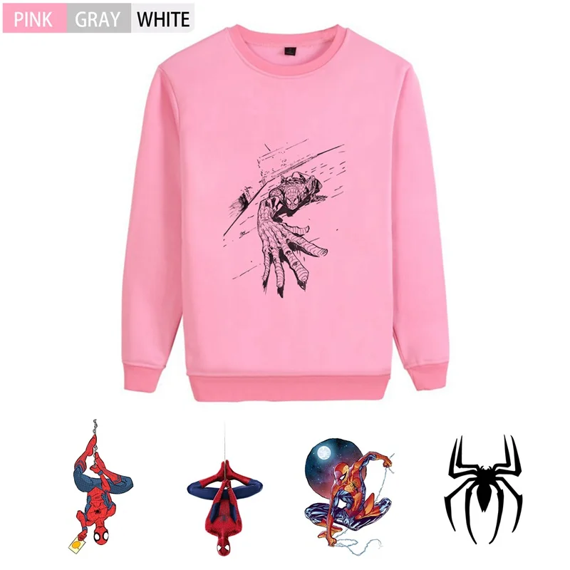 

Marvel Movie Black Spider-Man Pattern Fleecy O-NECK Cotton Sweatshirts Teen Casual Unisex Sweatshirt A193291