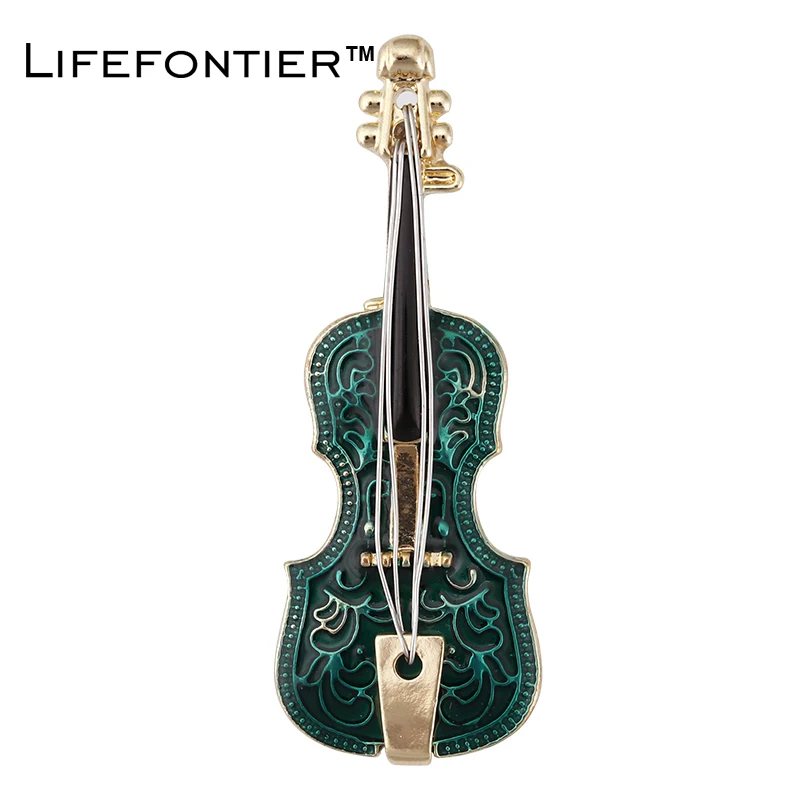 Lifefontier музыкальные Броши Скрипка Для женщин эмалированная нержавеющая сталь