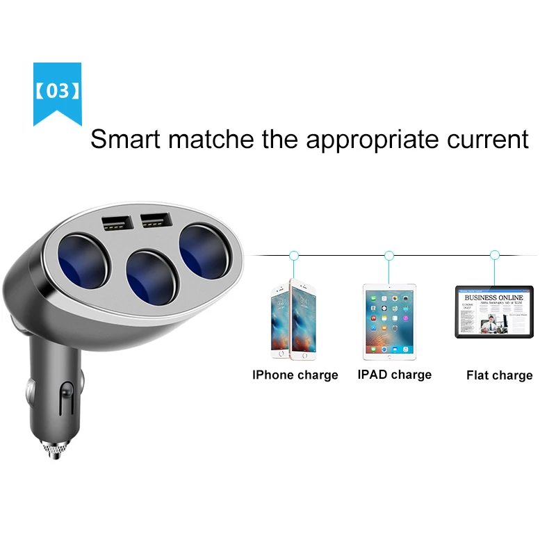 Адаптер Accnic для розетки с двумя USB портами 5 В 120 А|lighter splitter|car cigarette lighter splittercigarette