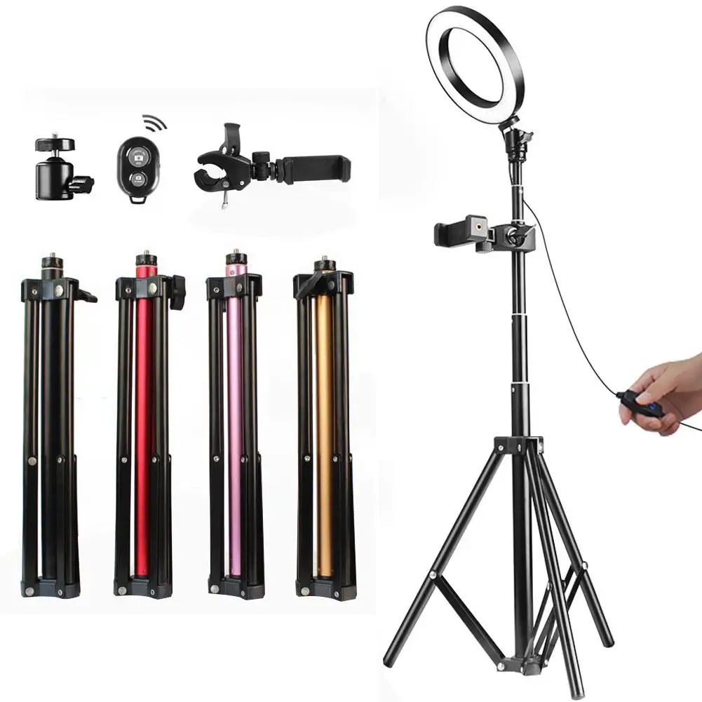 

Universal 1/4 Thread Telescopic LED Ring Fill Light Selfie Tripod Stick Lamp