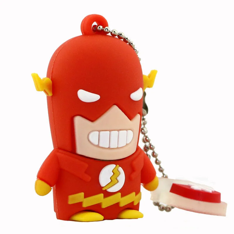 The Flash USB флеш-накопитель с героями мультфильмов «супер герой», 8 ГБ, 16 ГБ, 32 ГБ, 64 ГБ, «Железный человек», флеш-память «Бэтмен», флеш-накопитель «Капитан Америка», 128 ГБ, флеш-накопитель - Цвет: The Flash