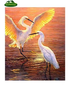 

YUMEART Diamond Embroidery Crane Lover Animals Crystal Diamond Painting Cross Stitch Kits Diamond Mosaic Animal Home Decor