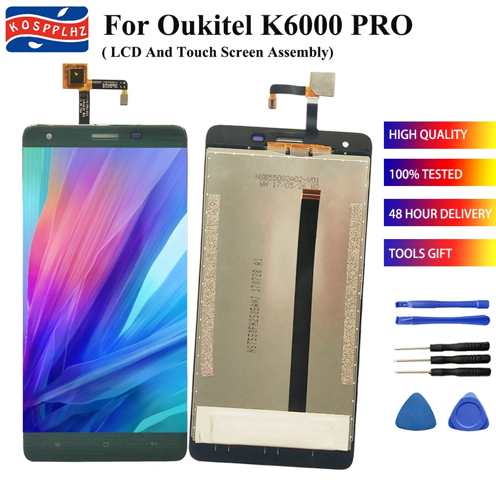 

KOSPPLHZ Original For Oukitel K6000 Pro LCD in Mobile phone LCD Display+Touch Screen Digitizer Assembly lcds+Tools 5.5 in K 6000
