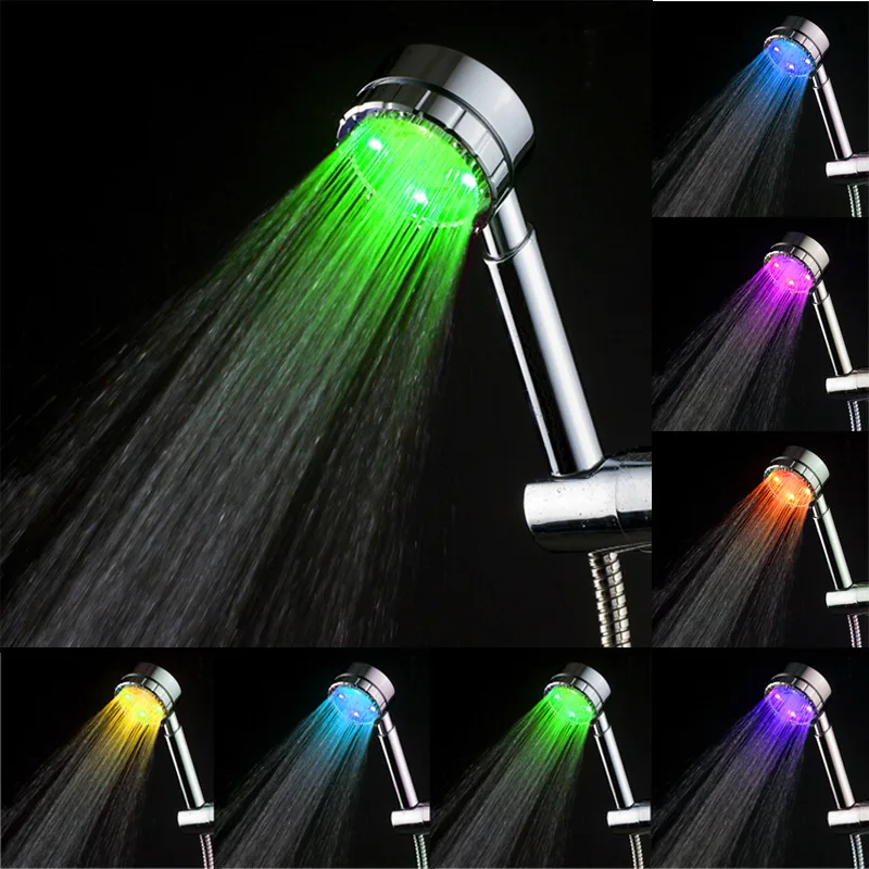 3/ colores cambio ba/ño Hand Held luz LED boquilla control de temperatura