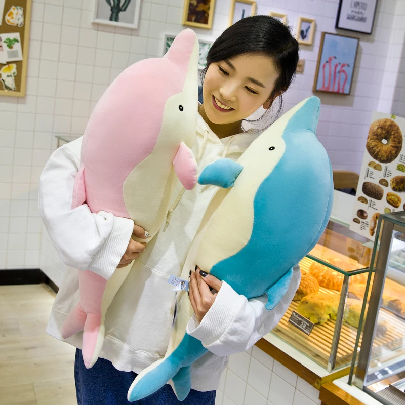 

Large Dolphin Doll Cartoon Pillow Stuffed Toy Soft One Piece Plush Anime Toy Doll 70CM Big Size Cheap Price XTY084