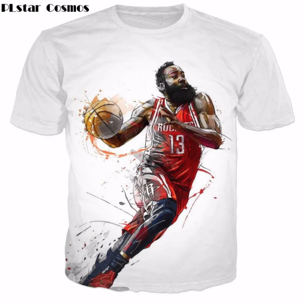 

PLstar Cosmos 2018 Newest Fashion Men Women Brand clothing T shirts Funny James Harden 3d print casual Hip hop T shirt tops
