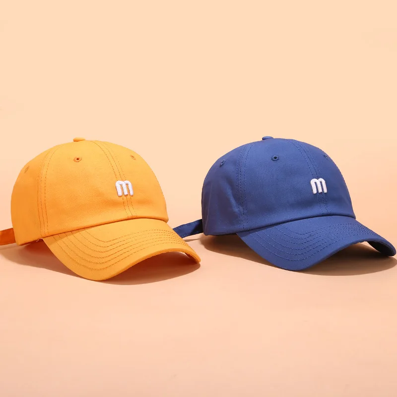 Мужская бейсбольная кепка с вышитой буквой М, модная женская кепка в стиле хип-хоп, Повседневная хлопковая кепка унисекс