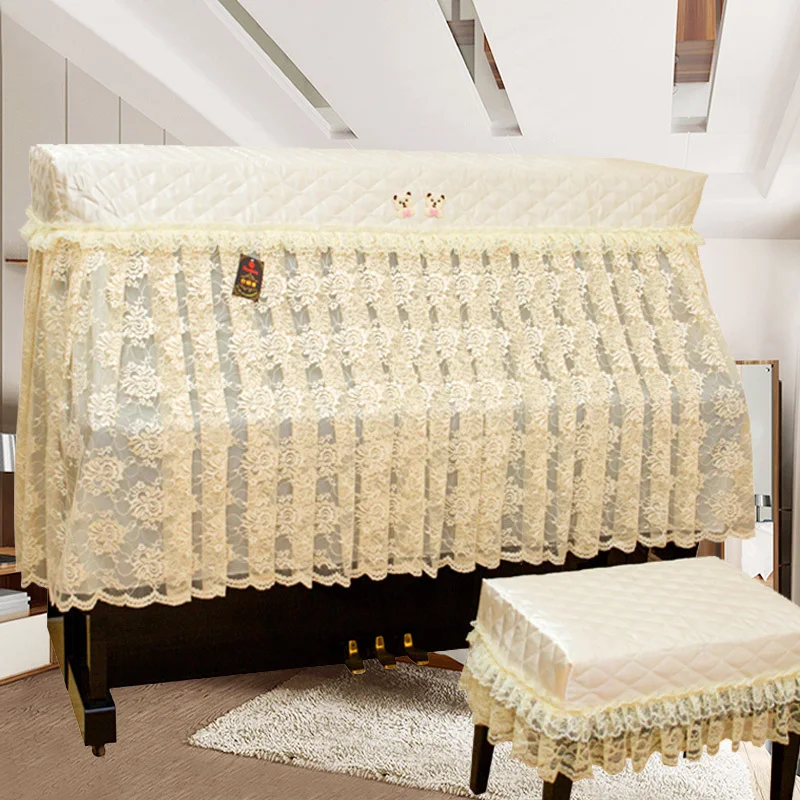 

High-quality lace European style lace fabric Upright piano covers stool cover 1order=1set weight=1kg