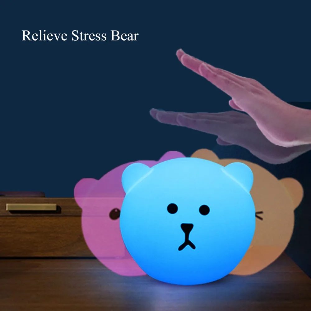 Creative Bear Night lights Bedside Lamp Color changing Children Novelty