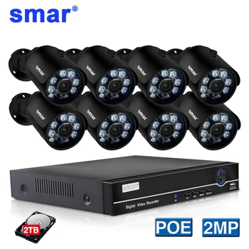 

Smar H.265 POE Security System 8CH 4CH 1080P HDMI POE NVR Kit Metal 2MP IR Outdoor CCTV IP Camera P2P Video Surveillance Set