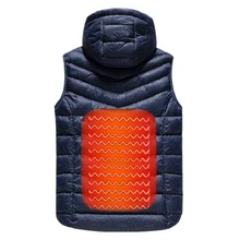 Модернизированный наружный USB Инфракрасный нагревательный жилет мужской зимний мужской жилет без рукавов из углеродного волокна Электрический тепловой мужской жилет