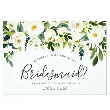 Индивидуальный Alabaster цветочный Be My Bridesmaid Card Invitation