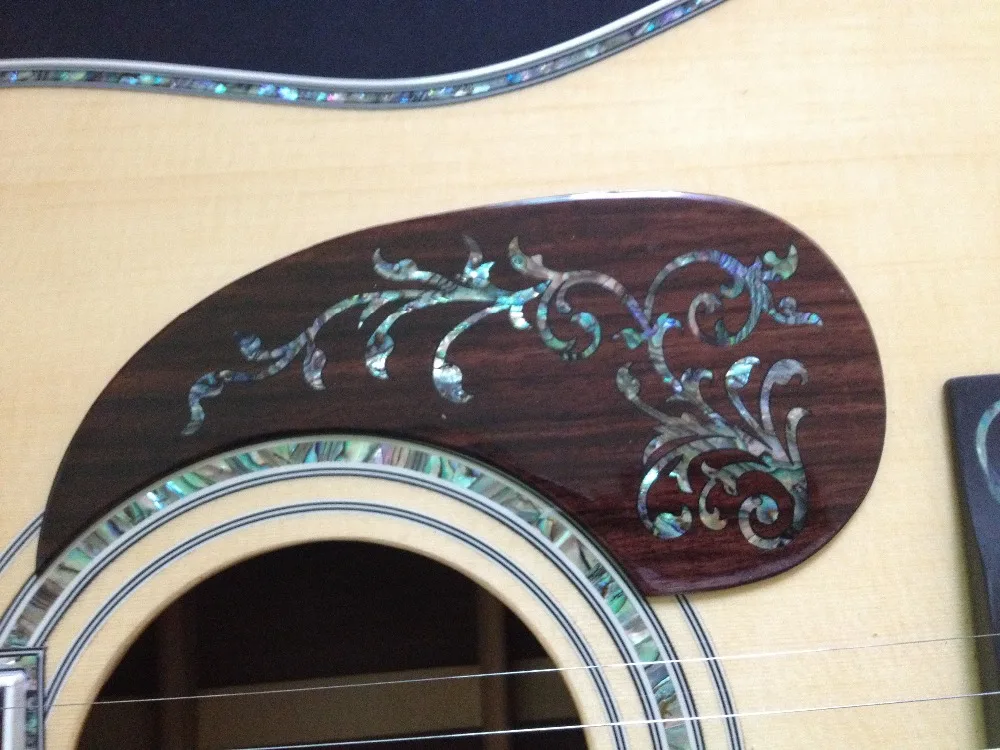 

1pc high quality Deluxe abalone inlay rosewood pickguard Folk Acoustic fancy Guitar pickguard