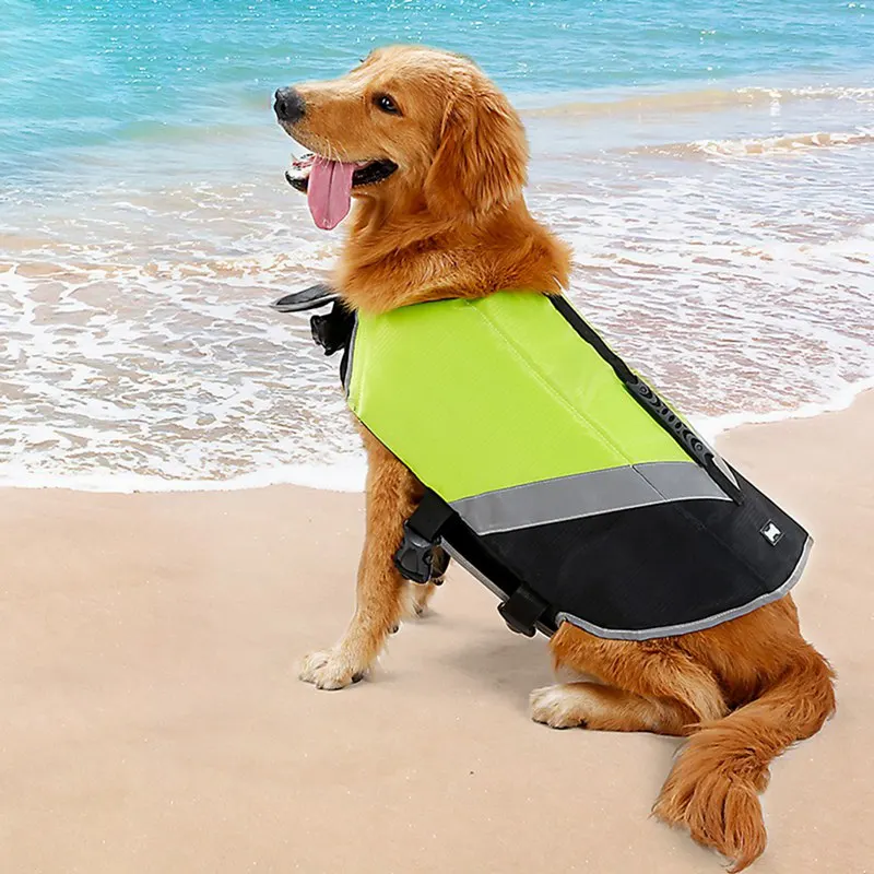 Pet Swimsuit with D Ring for Leash, Widen Handle, Dogs Reflective Life