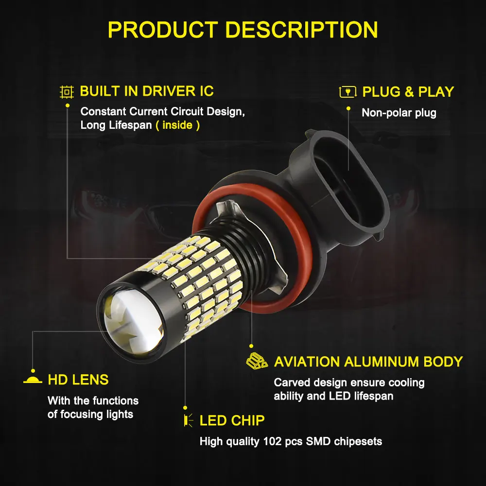 AUXITO 2x H8 противотуманный светильник s H11 H9 9006 12 В для Nissan Qashqai Almera Juke Suzuki Grand Vitara Swift