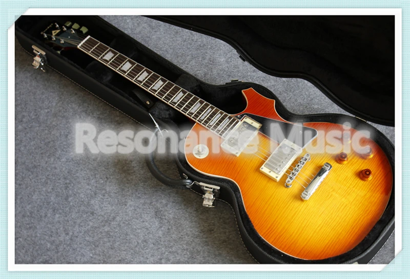 

High Quilted Pearl Inlaid Rosewood Fretboard Suneye LP Standard Style Guitars Electric With Black Guitar Case For Sale