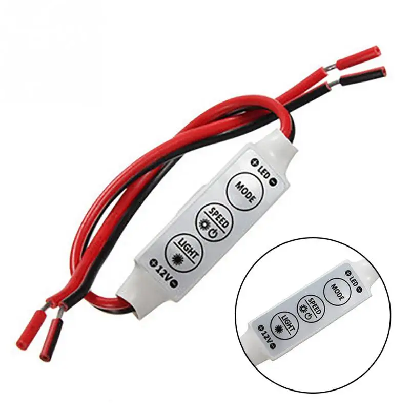 

LED Controller Dimmer For 3528 5050 Single Color Car LED Strip DC5-24V