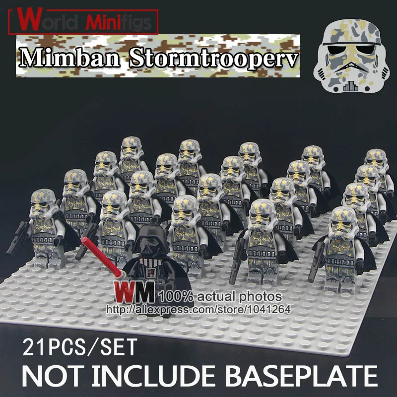 

21pcs/lot Darth Vader Camouflage Clone Trooper Robot Army Group Action Building Blocks Toys Children Gifts