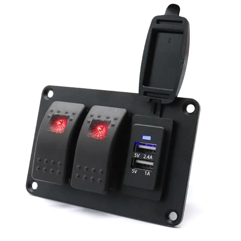 Buy VODOOL 12V 24V Car Waterproof LED Rocker Switch