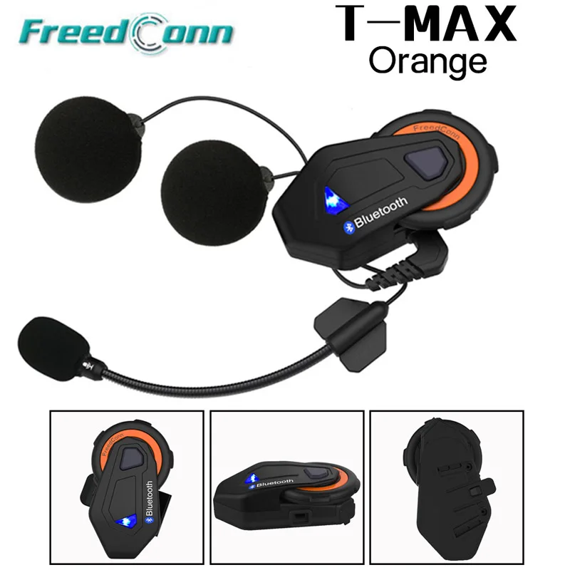 

FreedConn T-Max Motorcycle Group Talk System 1000M 6 Riders BT Interphone FM Radio Bluetooth 4.1 Helmet Intercom Headset