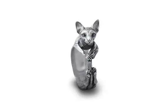 

Vintage Retro Sphynx Cat rings Love pets Animal jewelry 100Pcs/lot