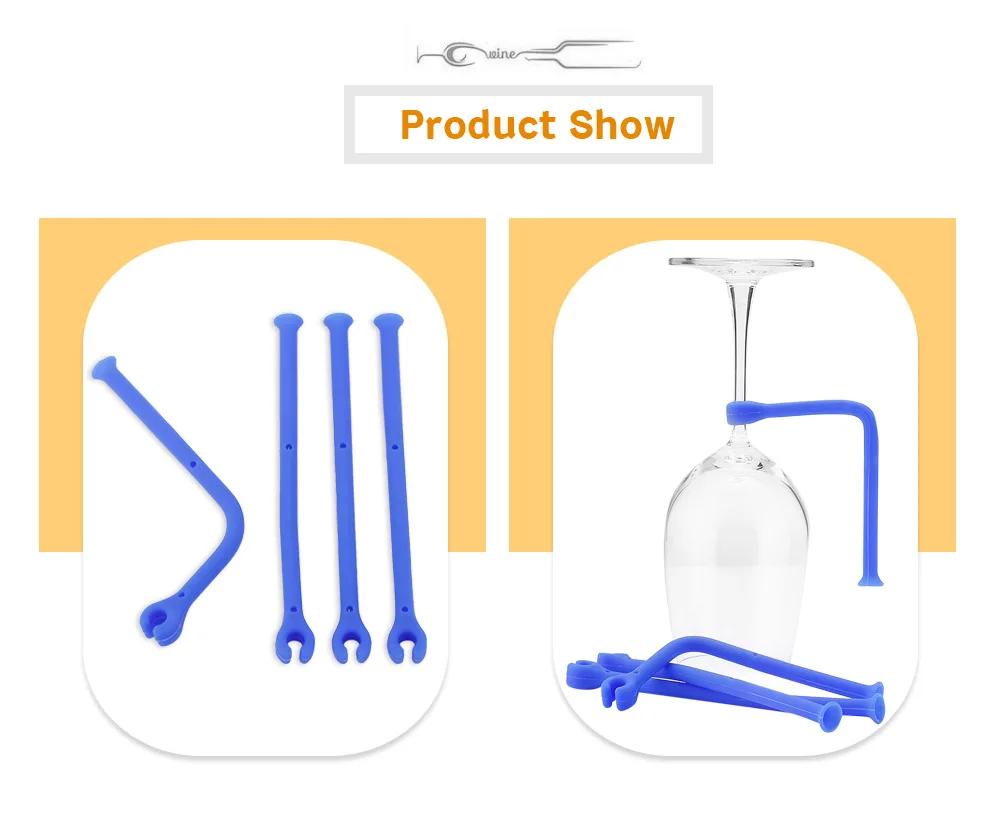 Flexible Stemware Saver Silicone Wine Glass Bracket Goblet Holder Hanging Rack Kitchen Tools Bar Supplies