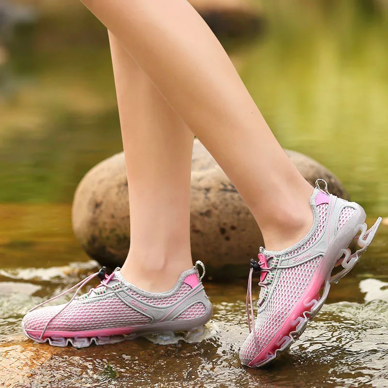JINBEILEE Female Blade Sneakers Mesh Breathable Outdoor Leisure Shock Absorption Fashion  women walking shoes