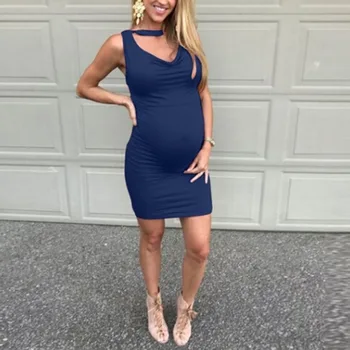 

Fashion Maternity Dresses Sleeveless Solid Color Sexy Dress Pregnancy Dresses For Photo Shoot Maternity Clothes For Women