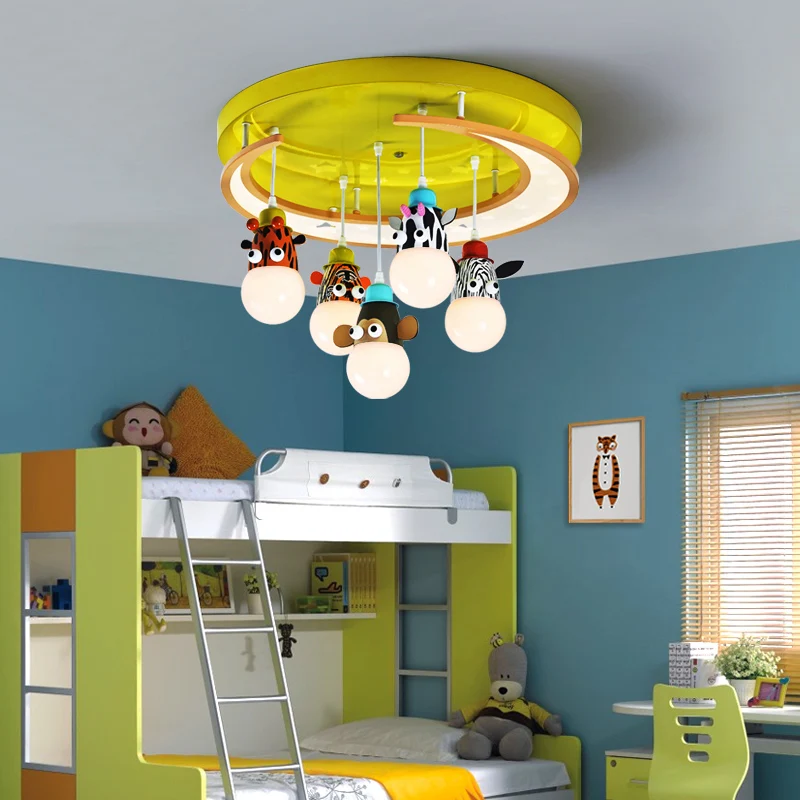 Cartoon led Light Children's Room led Pendant Lamp Creative Moon Animal