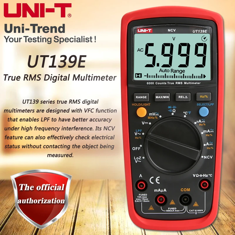 UNI-T UT139E True RMS digital multimeter, LPF (low pass filter) / LoZ (low impedance input) function / Temperature test цена UNI-T UT139E True RMS digital multimeter, LPF (low pass filter) / LoZ (low impedance input) function / Temperature test цены онлайн