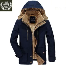 ZHAN DI JI PU Зимняя парка флисовая подкладка теплая куртка с капюшоном пальто размера плюс M-4XL 173