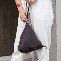 Aetoo пельмени сумка искусство ткань мешок треугольник Ретро хлопок льняной мешочек с ручной Carry случайный день клатчи женщины льняная