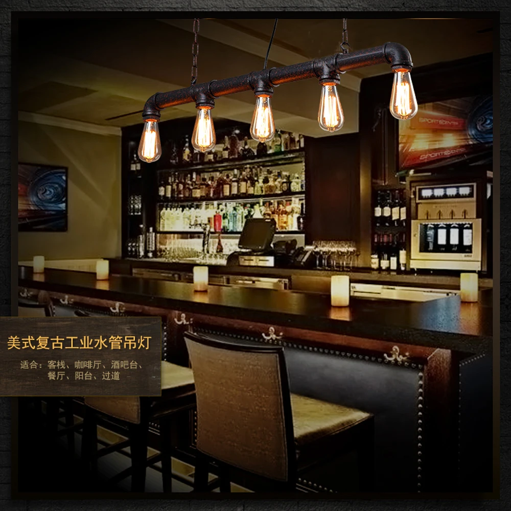 3 5 Heads Edison Vintage Bar Lighting Counter Lamp Dinning Room 3 5 Heads Edison Vintage Bar Lighting Counter Lamp Dinning Room Pendant Light Retro Water Pipe In Lights From On