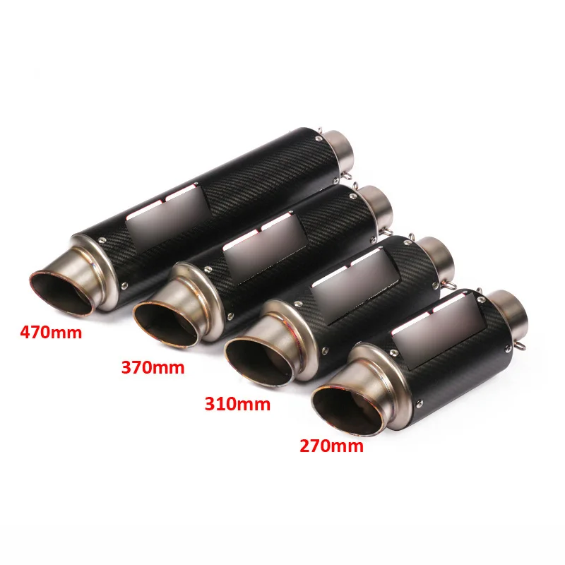 

60.5mm Inlet Carbon Fiber Motorcycle Exhaust Pipe Tip Baffler Muffler Silencer Pipe for Universal Motorcycle Dirt Bike ATV