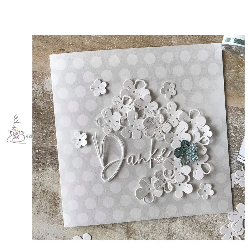 

PP Craft metal cutting dies cut die mold German thank you letters Scarpbook paper craft knife mould blade punch stencils dies