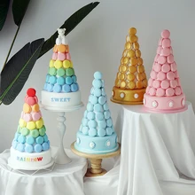 Имитация подставка для макарон игрушечный торт украшение окна Радуга Разноцветные Поддельные Модель торта Золотой торт