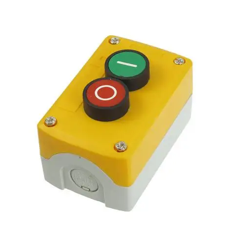 

NC Red NO Green Flat Push Button Momentary 2 Switch Control Station SPST 240V 3A