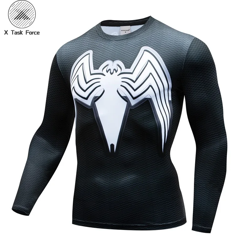 SpiderMan Compression T Shirts Rashguard Keep Fit Fitness Long sleeves ...