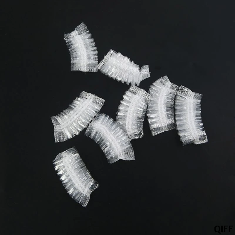 100Pcs Thickened Disposable Plastic Waterproof Ear Protector Cover Cap Salon Hairdressing Dye Shield Earmuffs Shower Tool