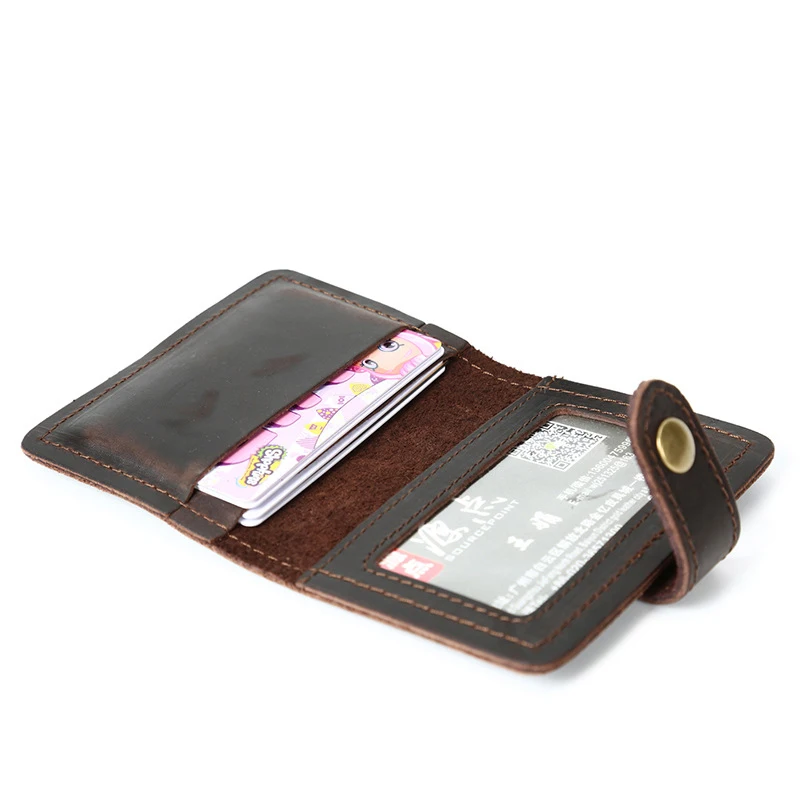 Короткий Мужской кошелек ручной работы из натуральной кожи, мужской держатель для карт, маленький Ретро чехол для ID кредитных карт, женские Зажимы для денег, карман для монет
