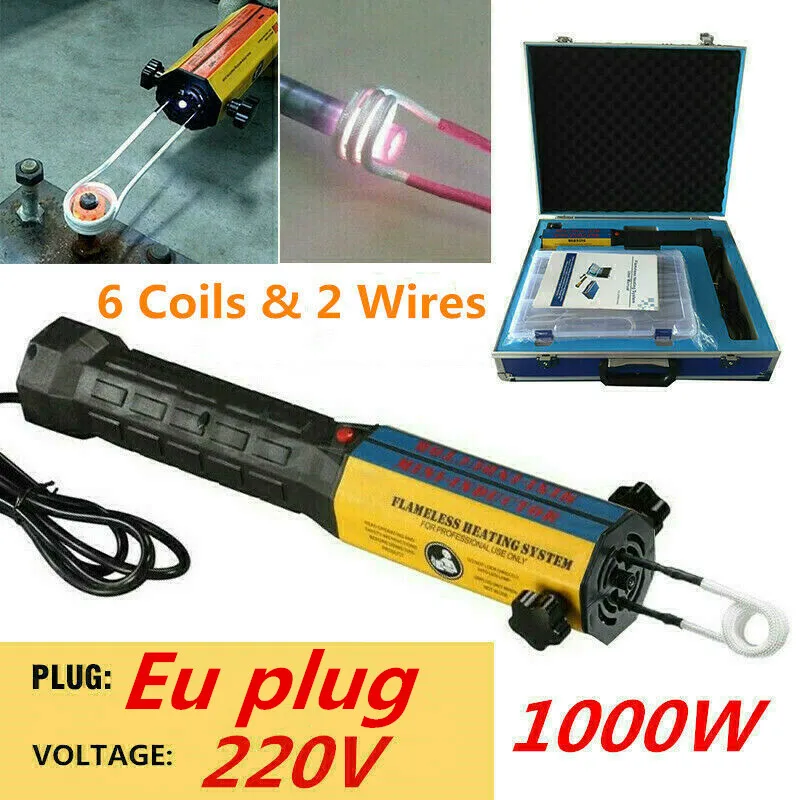 Cena Magnetyczna nagrzewnica indukcyjna Bolt narzędzie do usuwania ciepła ręczna nagrzewnica indukcyjna z cewkami narzędzie w obudowie do samochodu zestaw narzędzi do naprawy wtyczka EU US