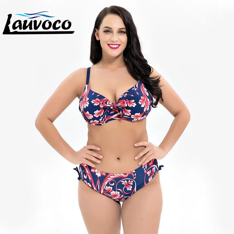 

Plus Size Bikini Set Push Up High Waisted Printed Swimsuit Women Big Chest Swimwear Ladies Beach Wear Big Size Maillot De Bain