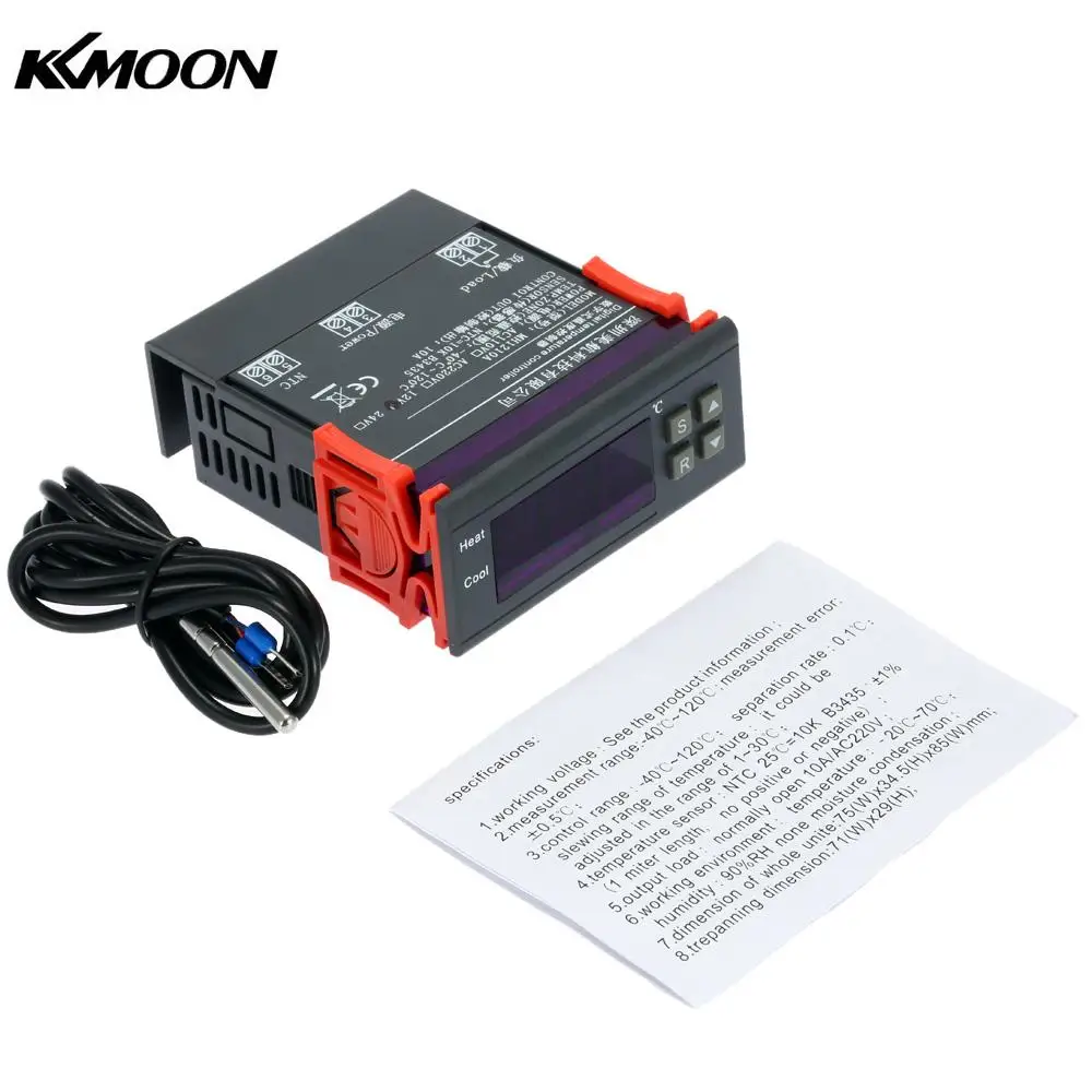 

10A 12V Digital Temperature Controller thermometer Thermocouple Sensor LCD Mini Temperature Controller -40~120 Celsius Degree