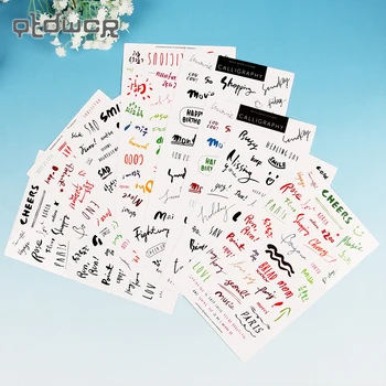 

8 PCS English Word Letter Stickers Kawaii Colorful Scrapbooking Stickers Decorative Stationery Sticker Diary DIY