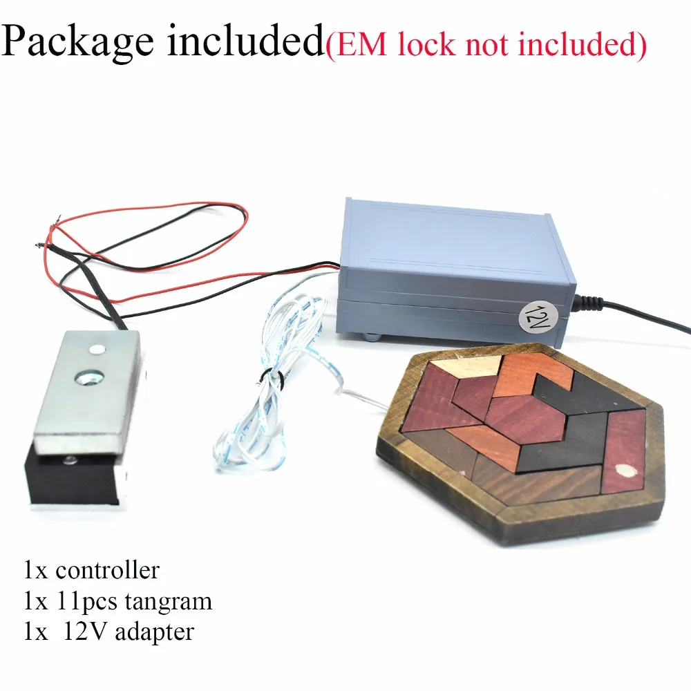 Реквизит для комнаты побега Tangram реквизит(11 шт. деревянный) Escape комната игра для контроллера 60 кг EM замок
