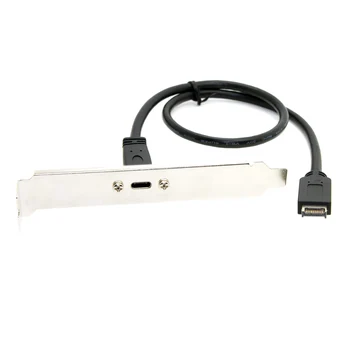 

CY USB 3.1 Front Panel Header to USB-C Type-C Female Extension Cable 40cm with Panel Mount Screw