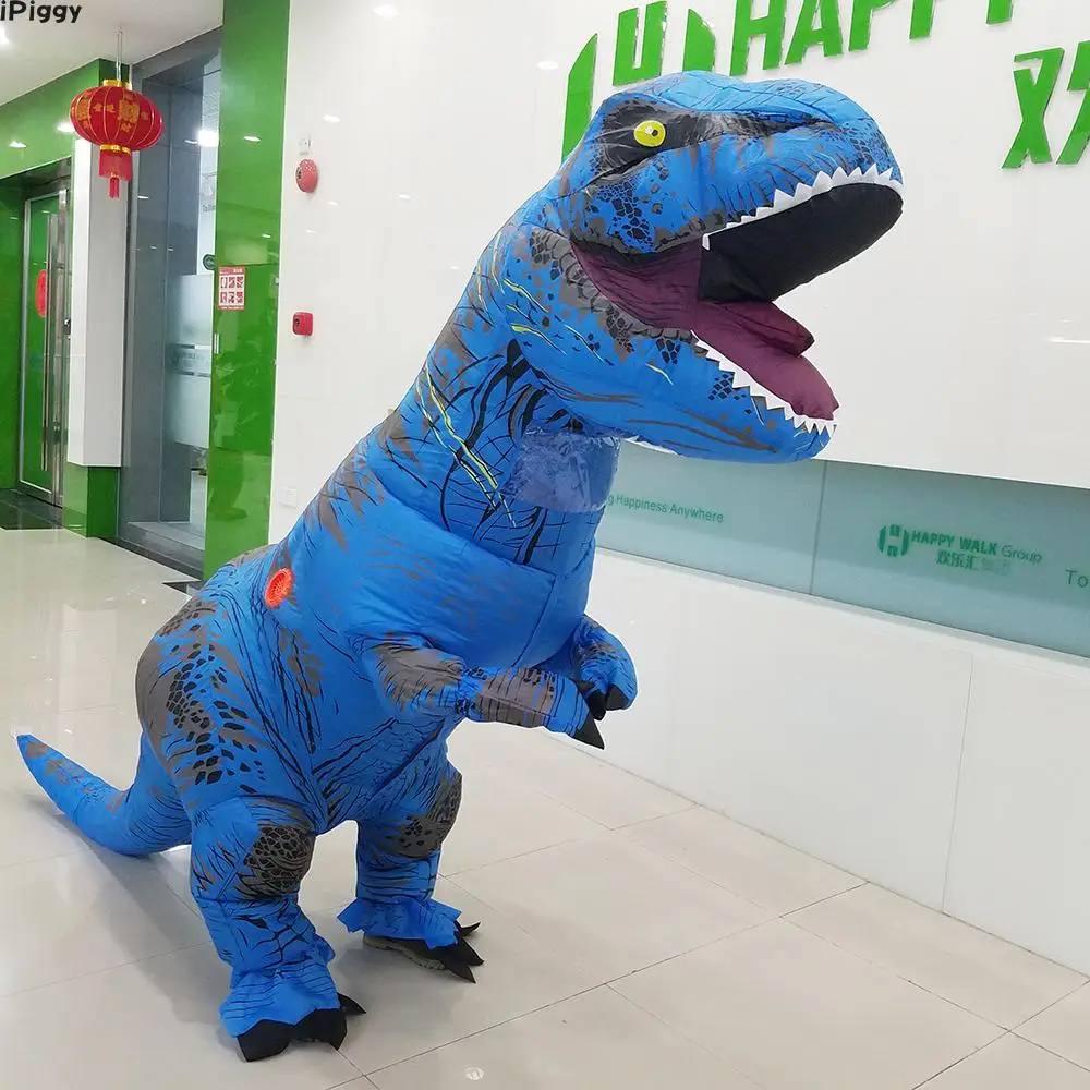 IPiggy надувной динозавр T REX костюм мир Юрского парк Blowup динозавров Косплэй надувной костюм Детский костюм для вечеринок для взрослых